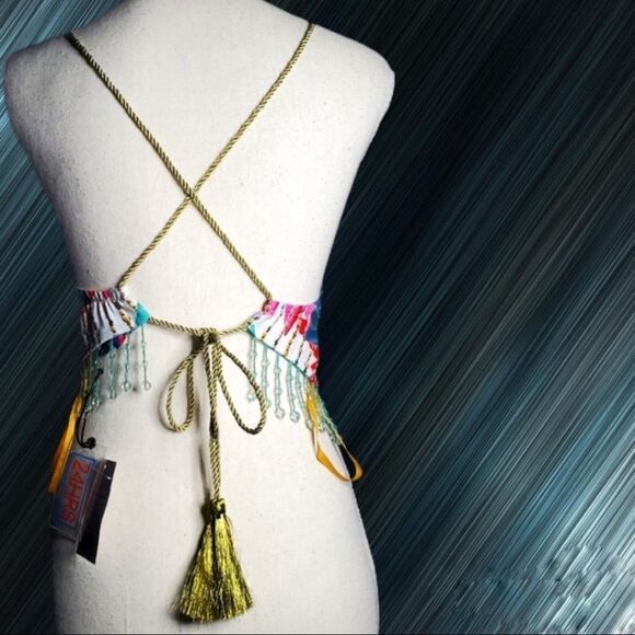 Iron Fist Brand 24HRS Boho Zen Open Back Beaded Crop Top - Picture 3 of 6